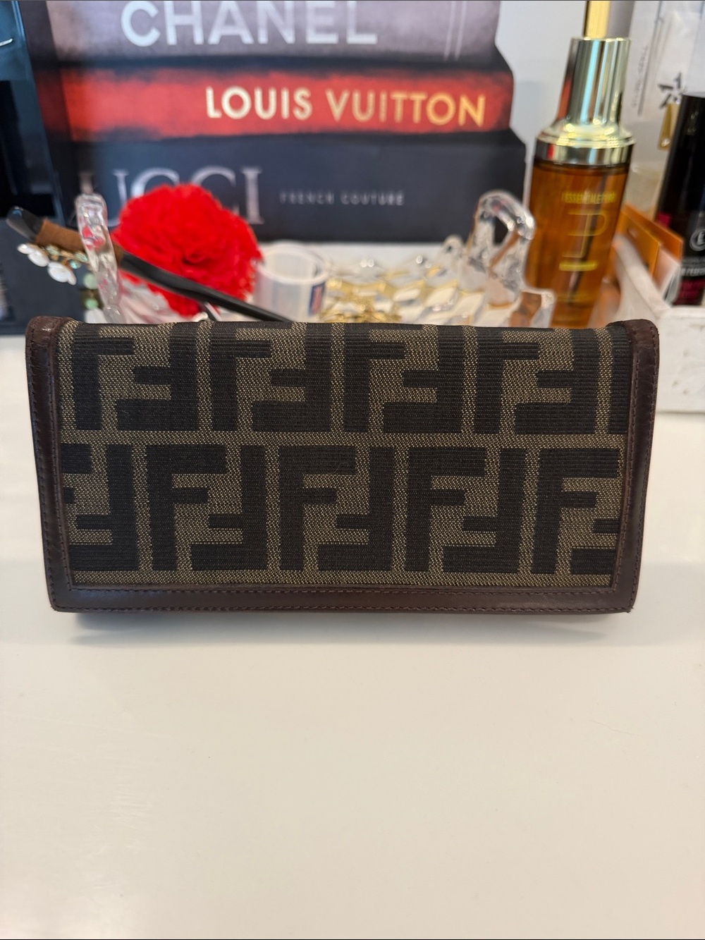 Fendi Brown/Black Zucca Continental Wallet